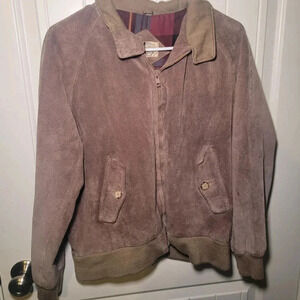 Vintage britches great outdoors pig suede  bomber jacket size 10